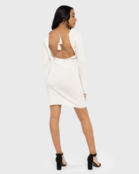 Load image into Gallery viewer, CREAM LONG SLEEVE DRESS
