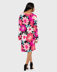 Load image into Gallery viewer, CERISE BRIGHT FLORAL SWIMWEAR COVER UP
