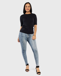 Load image into Gallery viewer, BLACK 3/4 SLEEVE TOP
