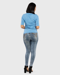 Load image into Gallery viewer, BLUE 3/4 SLEEVE TOP
