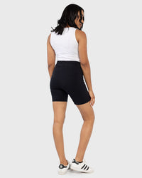 Load image into Gallery viewer, BLACK DRAW STRING CYCLE SHORTS
