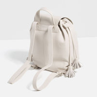 Load image into Gallery viewer, CREAM TASSEL BACKPACK
