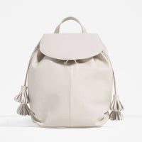 Load image into Gallery viewer, CREAM TASSEL BACKPACK
