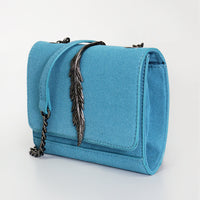Load image into Gallery viewer, BLUE LEAF DETAIL CLUTCH BAG
