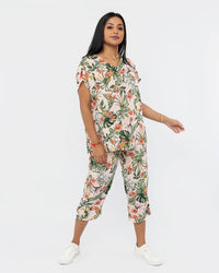 Load image into Gallery viewer, PEACH,GREEN &amp; NUDE FLORAL BLOUSE
