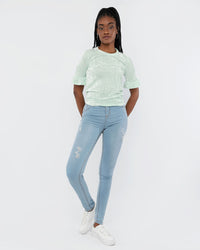 Load image into Gallery viewer, VELVET FRILL SLEEVE TOP
