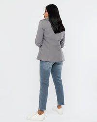 Load image into Gallery viewer, GREY FUR COLLAR COAT
