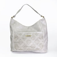 Load image into Gallery viewer, GREY MELANGE LASER CUT BAG
