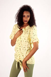 Load image into Gallery viewer, YELLOW FLORAL BLOUSE
