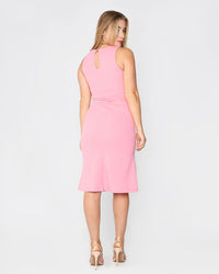 Load image into Gallery viewer, PINK SIDE RUCHED DETAIL DRESS
