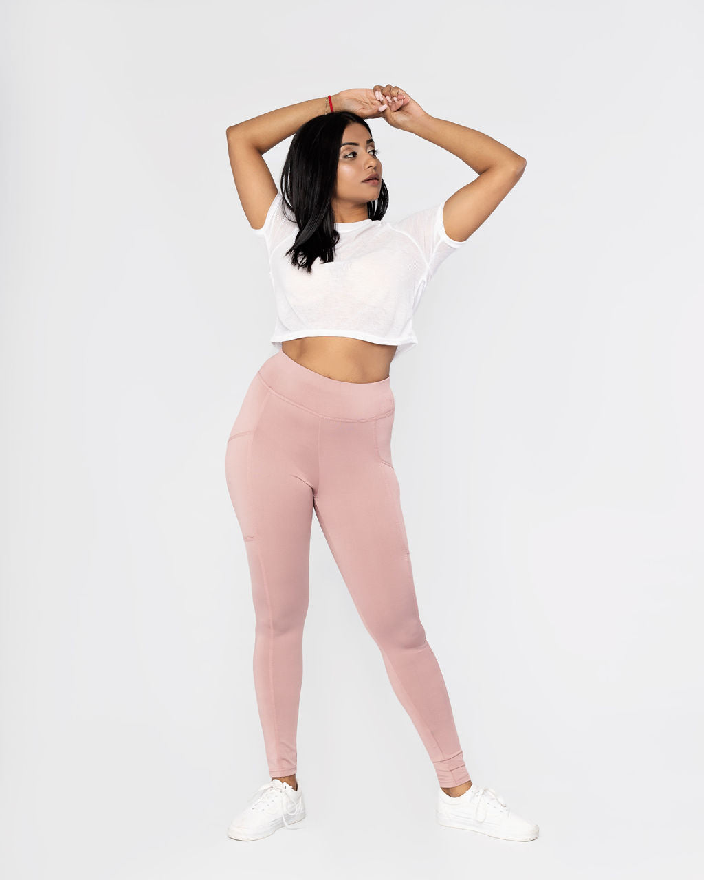 DUSTY PINK LONG GYM LEGGINGS