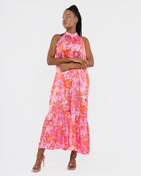 Load image into Gallery viewer, PINK &amp; ORANGE MAXI DRESS
