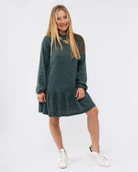 Load image into Gallery viewer, TEAL LONG SLEEVE TIERED DRESS
