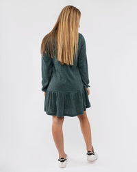 Load image into Gallery viewer, TEAL LONG SLEEVE TIERED DRESS
