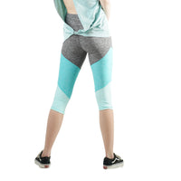 Load image into Gallery viewer, GREY &amp; AQUA 3/4 GYM TIGHTS
