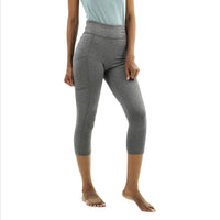 Load image into Gallery viewer, CHARCOAL MELANGE 3/4 GYM LEGGINGS
