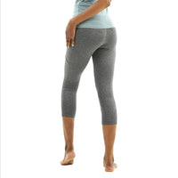 Load image into Gallery viewer, CHARCOAL MELANGE 3/4 GYM LEGGINGS
