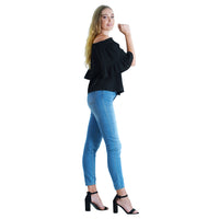 Load image into Gallery viewer, BLACK FLUTTER SLEEVE TOP
